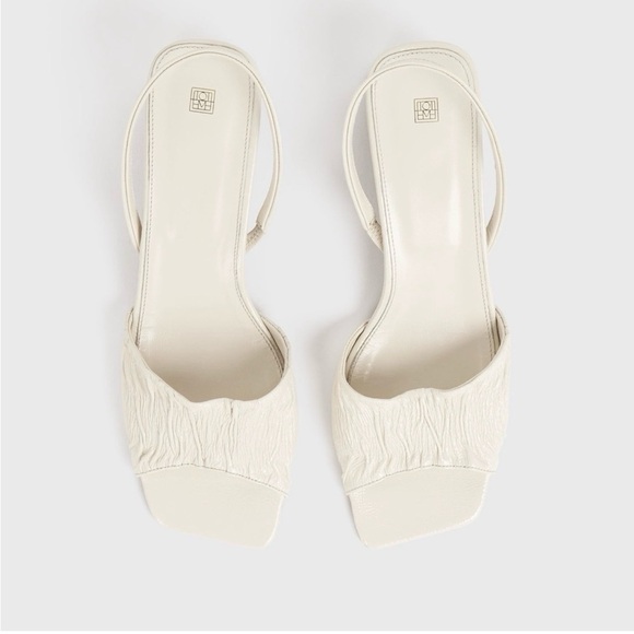 Toteme The Gathered Leather Scoop Heel Sandal - Picture 4 of 7